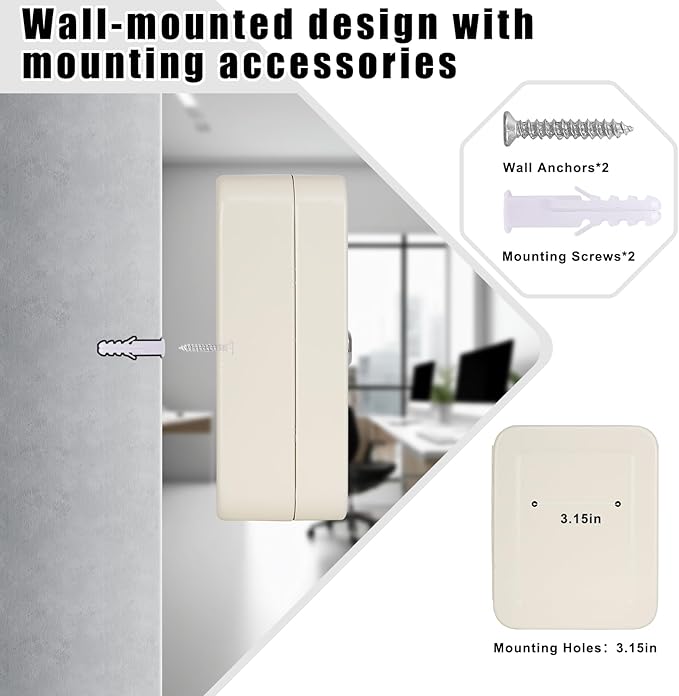 KYODOLED Key Cabinet Wall Mount, Locking Key Organizer, Key Storage Lock Box with Key, Key Management with 20 Key Hooks & Tags Key Labels, 7.87" x 6.29" x 3.14" (Beige, 20 Key)