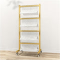 Clothing Hanger Storage System Hanger Stacker Metal Clothes Organizer with Casters, Retail Store Laundry Room Portable Hanger Stacker Holder (Color : Gold, Size : 19.7x15.7x43.3IN)