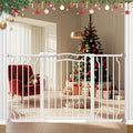 Extra Wide Baby Gate for Doorways No Drill 29.53"-53.1", 30" Tall Auto Close Press Mounted Baby Safe Gate for Stairs, Walk Through Dog Gates for Doorways, White