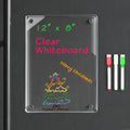 Magnetic Clear Dry Erase Board for Fridge, 12 X 8 inch Acrylic Note Whiteboard with 3 Markers