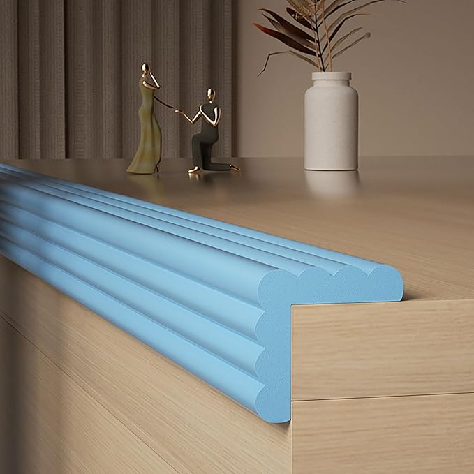 Edge Corner Protector, W-Shaped Sharp Edge Safety Corner Edge Foam Padding, Edge Guards Bumpers, Proofing Furniture Edge Protector for Table Edges & Sharp Corners(Light Blue,1 Pack)