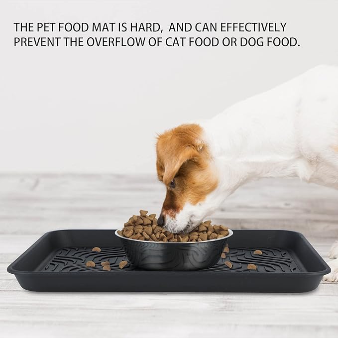 Boot Tray for Entryway Indoor, Heavy Duty Shoe Mat 2 Packs, 16.8"x12.8" Waterproof Shoe Tray with Raised Edge, Outdoor Multi-Purpose Tray for Boots, Garden, Pets (Black)