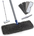 Microfiber Mops for Floor Cleaning, Masthome Dust Mop with 4 Washable Pads, 2-SidedMicrofiber Flip Mop for Wet & Dry Use, Flat Floor Mops for Hardwood, Laminate, Vinyl,Kitchen, Tile -1 Scraper
