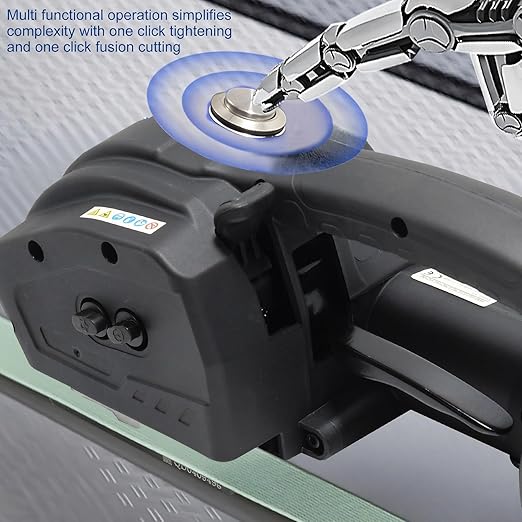 Electric Strapping Machine 2 x 4000mAh Battery Automatic Strapping Tool for 1/2-5/8in PP PET Straps Portable Handheld Banding Machine for Warehouse Box Pallet Packaging