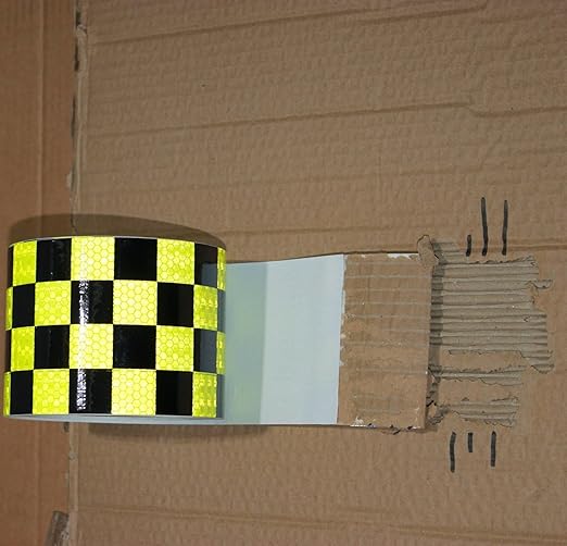 Reflective Tape 4 inch X 166 feet, Outdoor Waterproof Hazard Conspicuity Safety Warning Industrial Marking Tape