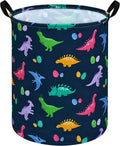 19.7 Inch Round Dinosaur Pattern Laundry Clothes Hamper Laundry Basket with Handles,Storage Organizer Bins Laundry Gift Basket for Room, Bedroom Decor