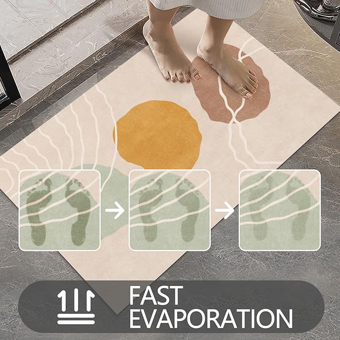 Ultra Thin Door Mat Indoor Entrance, 1/10 in Thin Door Mats for Inside Entry, Non-Slip Rubber Backing Washable Doormat, Fade Resistant, Absorbent, Low Profile Dirt Trapper, 30"X17"