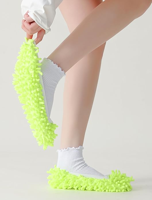 Winterlace Mop Slippers 20 Pcs (10 Pairs) Microfiber Chenille House Floor Dusting Cleaning Socks Shoe Cover Bulk Pack
