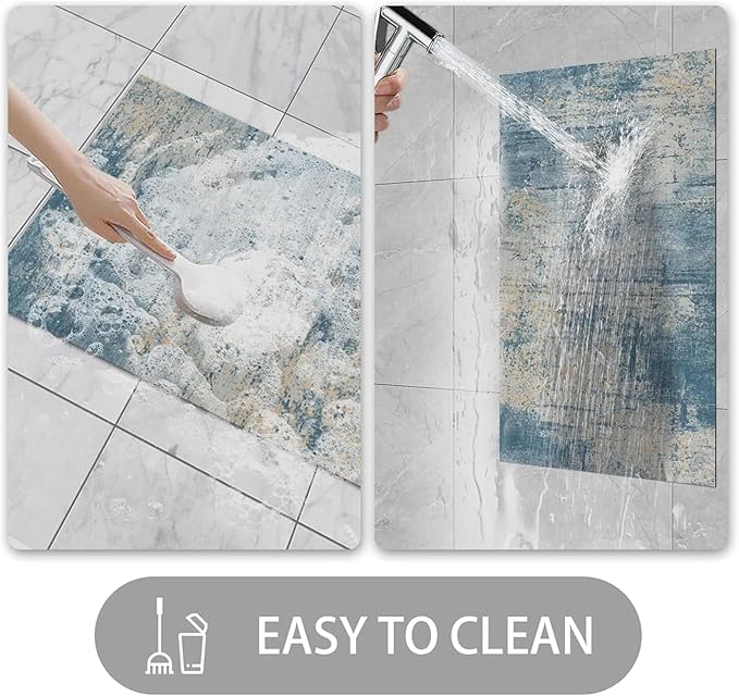 Ultra Thin Door Mat Indoor Entrance, 1/10 in Thin Door Mats for Inside Entry, Non-Slip Rubber Backing Washable Doormat, Fade Resistant, Absorbent, Low Profile Dirt Trapper, 35"X24"