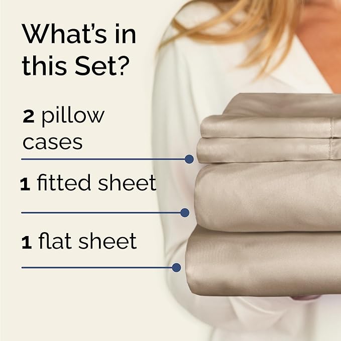 Twin 4 Piece Sheet Set - Cooling & Breathable Bed Sheets - Hotel Luxury Bed Sheets for Women, Men, Kids & Teens - Comfy Bedding with Deep Pockets & Easy Fit - Soft and Wrinkle Free - Twin Cream Sheets