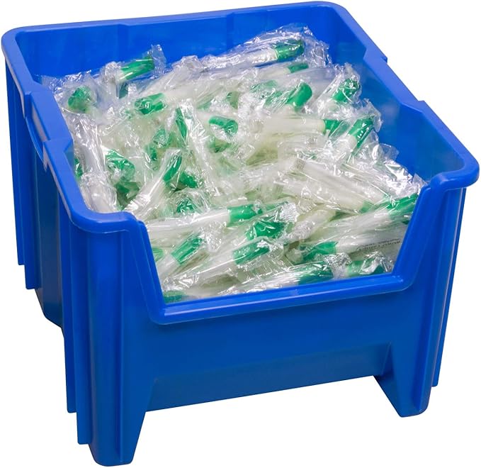 Akro-Mils 13018 Stak-N-Store Heavy Duty Stackable Open Front Plastic Storage Container Bin, (17-1/2-Inch x 16-1/2-Inch x 12-1/2-Inch), Blue, (2-Pack)