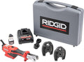 RIDGID 72553 Model RP 115 Mini Press Tool and Battery Kit with 1/2" to 3/4" ProPress Press Tool Jaws, 2V Li/Ion Battery, 12V Charger, and Carrying Case , Red
