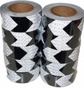 Black White Reflective Tape 2 inch X 66 feet X 10 Rolls, Outdoor Waterproof Hazard Conspicuity Warning Marking Tape