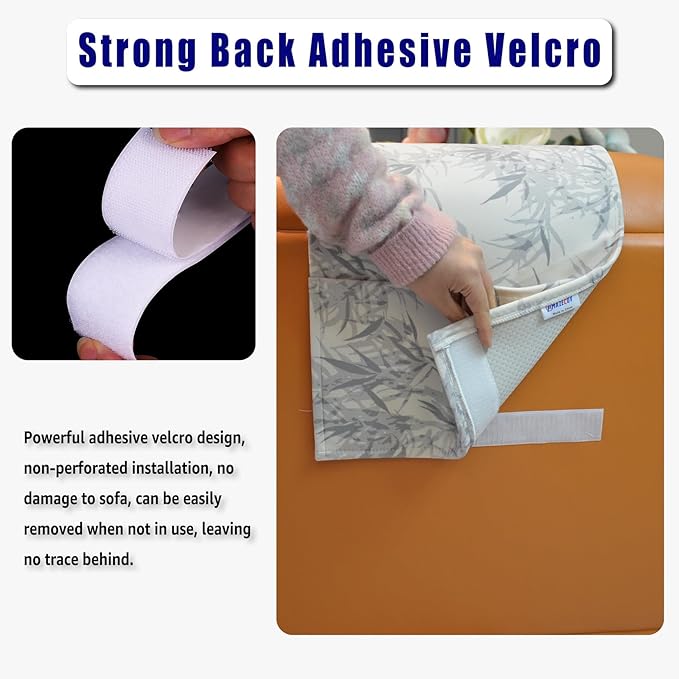 Non-Slip Head Pillow for Recliners - Neck Support Cushion with Velvet Cover for Pain Relief at Home, Office and Travel (Leaves)