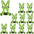 zojo Reflective Vest | Lightweight, Adjustable | Safety & High Visibility for Running,Fits Outdoor Cloth Pack of 10, Neon Yellow