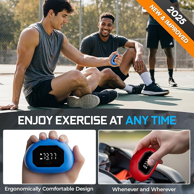Funny Palm Grip Strength Tester Trainer - Strength Dynamometer Rechargeable Hand Exercising Device for Hand and Finger Grip Tester with Finger Exerciser Stretcher Workout Equipment