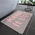 Bath Mat, Bathroom Mat Rugs Super Absorbent Shower Mats Non Slip Quick Dry Thin Rubber Mats for Bathroom Floor Fit Under Door, Shower Rug for Bathtub, Shower, Beige