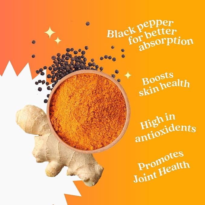 BeLive Turmeric Curcumin with Black Pepper & Ginger - 500 mg of Turmeric and Ginger Supplement for Immune Support, Healthy Skin, and Joint Health - Tropical Flavor | 3-Pack