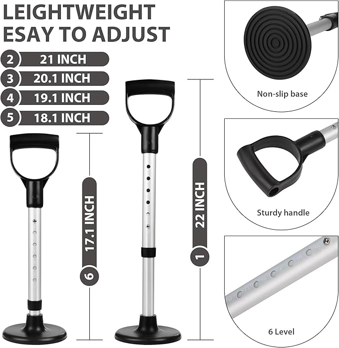 Mobility Aids Tool Adjustable Standing Assist Devices Portability Standing Aid Device Stable Supports Equipment for Rising Indoors, Garden Work,Outdoor Work,Doing Housework