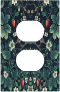 Outlet Covers Strawberry Birds Flowers Plant Morris Floral 1 Gang Duplex Wall Plate Decorative Switch Plates Electrical Receptacle Faceplate Light Switch Cover for Bedroom Farmhouse Decor
