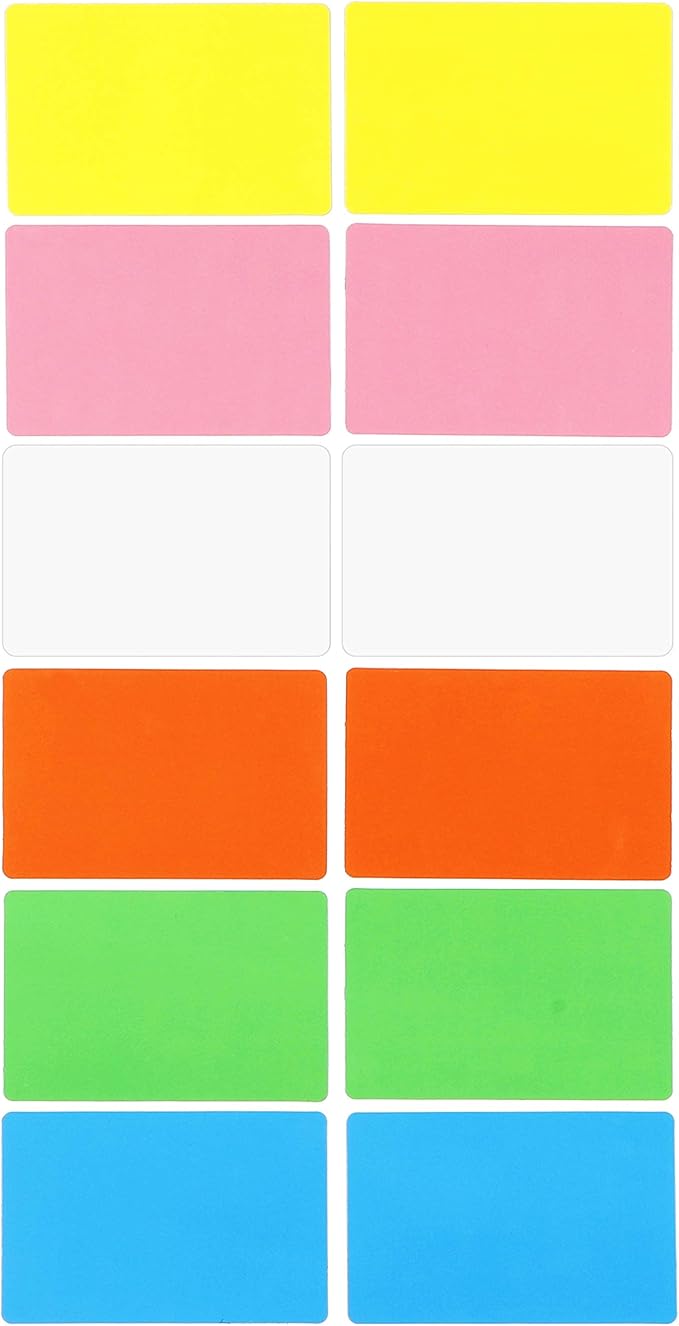 Dry Erase Magnets Set - 12 Pack - 6x4 in Whiteboard Magnetic Notes Planning Pads Labels - Large White Board Magnet Strips Name Tags for Home and Office (12, 6x4 in)