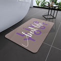 Bath Mat, Bathroom Mat Rugs Super Absorbent Shower Mats Non Slip Quick Dry Thin Rubber Mats for Bathroom Floor Fit Under Door, Shower Rug for Bathtub, Shower, Beige