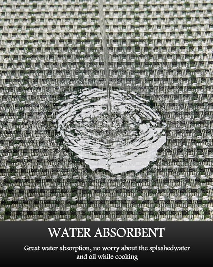 PADOOR Non Slip Kitchen Rugs Sets of 2 - Extra Large 2.5'x6' + 20"x32" Runner Rugs for Kitchen Floor Non Skid Washable, Absorbent Kitchen Mat for in Front of Sink 2 Piece Green