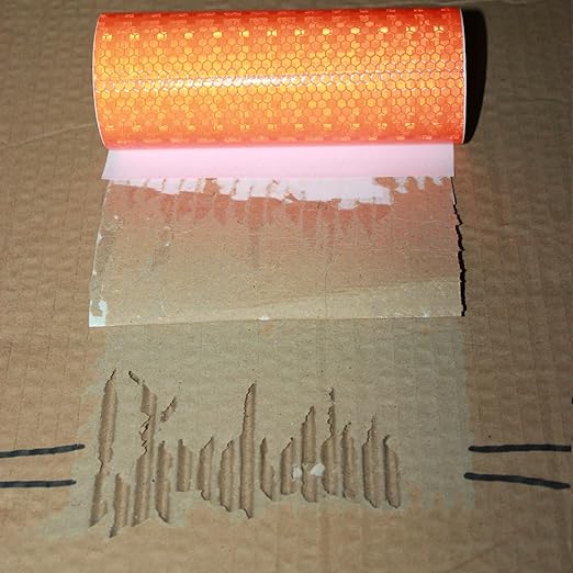 Industrial Reflective Tape Orange 8 inch Wide, Outdoor Waterproof Hazard Conspicuity Safety Warning Marking Tape (10 feet)