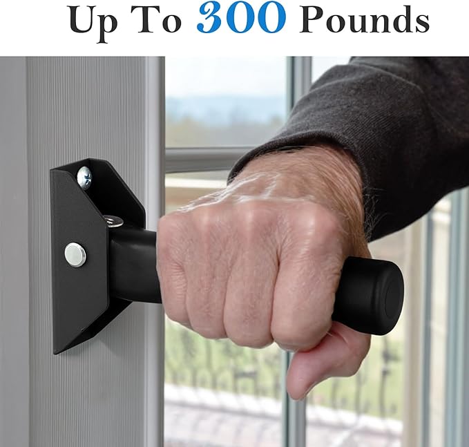 Flip Up Grab Bars for Doorway Stairs for Seniors Elderly, Garage Door Handles Stair Assistance for Elderly, Flip up Doors Grab Bar Not in The Way, Keep Steadily (Black)