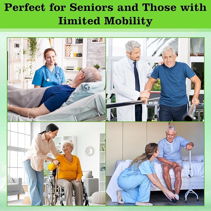 supregear Gait Belt - Anti-Slip Transfer Aid with 7 Handles and Quick-Release Buckle, Perfect for Senior Care, Pink