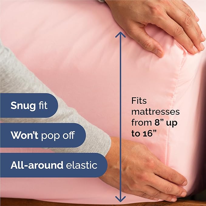 King 6 Piece Sheet Set - Cooling and Breathable Bed Sheets - Hotel Luxury Bed Sheets for Women, Men, Kids & Teens - Bedding with Deep Pockets & Easy Fit - Soft and Wrinkle Free - King Baby Pink Sheets