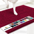 Muddy Mat® | Super Absorbent Door Mat Indoor, Microfiber Quick Dry Chenille Entryway Rug, Non-Slip Front Door Mat, Indoor Mats for Entryway, Machine Washable Pet Rug, Maroon 36" x 120"