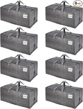 VENO 8 Pack Moving Bags w/Backpack Straps, Heavy Duty, Moving Boxes Alternative, Packing Supplies, Large Storage Totes for Dorm Room Essentials with Zipper for Clothes (Gray, 8 Pack)