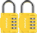 Puroma 2 Pack Combination Lock for Locker 4 Digit Outdoor Waterproof Padlock for School, Gym, Sports, Fence, Toolbox, Gate, Case, Outdoor, Hasp Storage, Cabinets (Yellow)
