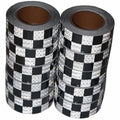 Black White Reflective Tape 2 inch X 66 feet X 10 Rolls, Outdoor Waterproof Hazard Conspicuity Warning Marking Tape