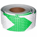 Green and White Reflective Tape Outdoor Waterproof 3 inch X 66 feet, High Visibility Conspicuity Safety Industrial Marking Tape