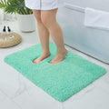 Bathroom Rugs 36x24, Ultra Thick Shaggy Soft Microfiber Absorbent Bath Rug, High Density Foam Latex Non Slip Backing, Machine Washable Bath Mats for Bathroom Floor & Sink, Spa Blue