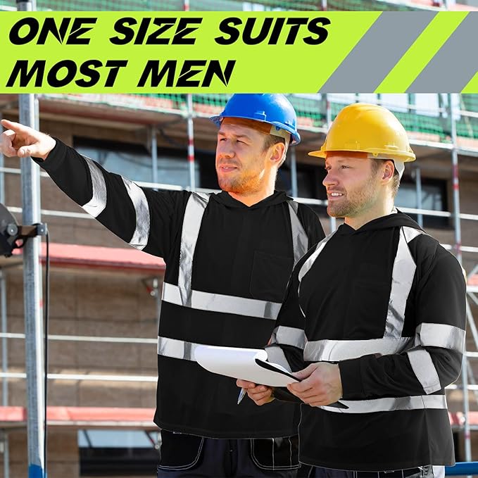Amylove 4 Pcs Reflective Safety T Shirt High Visibility Work Shirts Sun Protection Construction