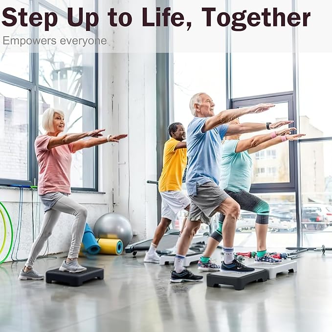 GWNF3.35'' Short Step Stool – 600lb Capacity Ultra-Sturdy Structure & Lightweight Step Stools for Seniors, Kids & Adult | Non-Slip Wide Platform | Mobility Step Stool for Indoor & Outdoor（Black-Black）