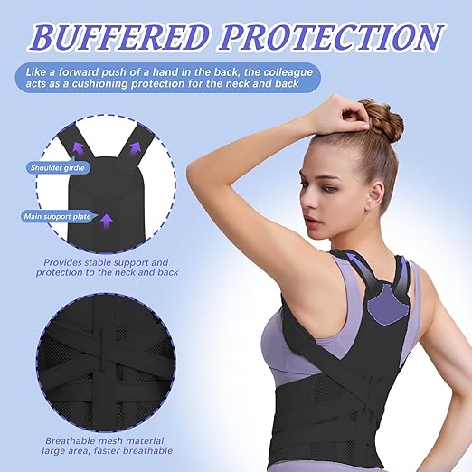 TEE TEA Posture Corrector for Women & Men – Adjustable Back Support Brace for Neck, Shoulder & Spine Muscle Relief – Improve Posture, Comfort & Confidence – Invisible & Comfortable Design (Black, Small)