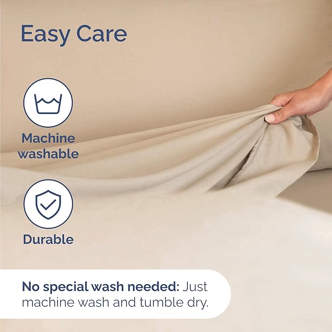 Twin 4 Piece Sheet Set - Cooling & Breathable Bed Sheets - Hotel Luxury Bed Sheets for Women, Men, Kids & Teens - Comfy Bedding with Deep Pockets & Easy Fit - Soft and Wrinkle Free - Twin Cream Sheets