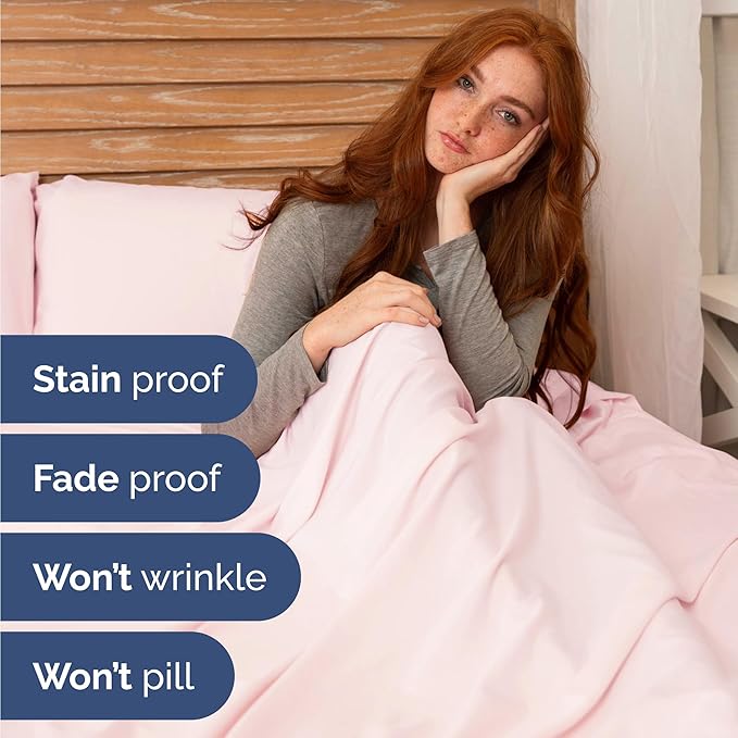 Twin 4 Piece Sheet Set - Cooling & Breathable Bed Sheets - Hotel Luxury Bed Sheets for Women, Men, Kids & Teens - Bedding w/Deep Pockets & Easy Fit - Soft & Wrinkle Free - Twin Lavender Pink Sheets