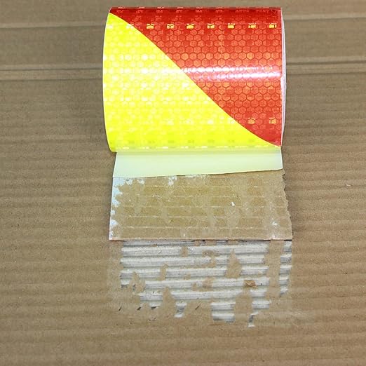 Reflective Tape 4 inch X 10 feet, Outdoor Waterproof Hazard Conspicuity Safety Warning Industrial Marking Tape