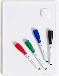 U Brands Contempo Magnetic Dry Erase Board White Board Kit, 8.5” x 11”, White Modern Frame, Includes 4 Markers and Magnet