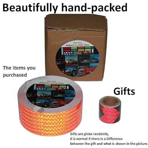 Orange Reflective Tape Outdoor Waterproof 3 inch, High Visibility Hazard Conspicuity Safety Industrial Marking Tape (66 feet)