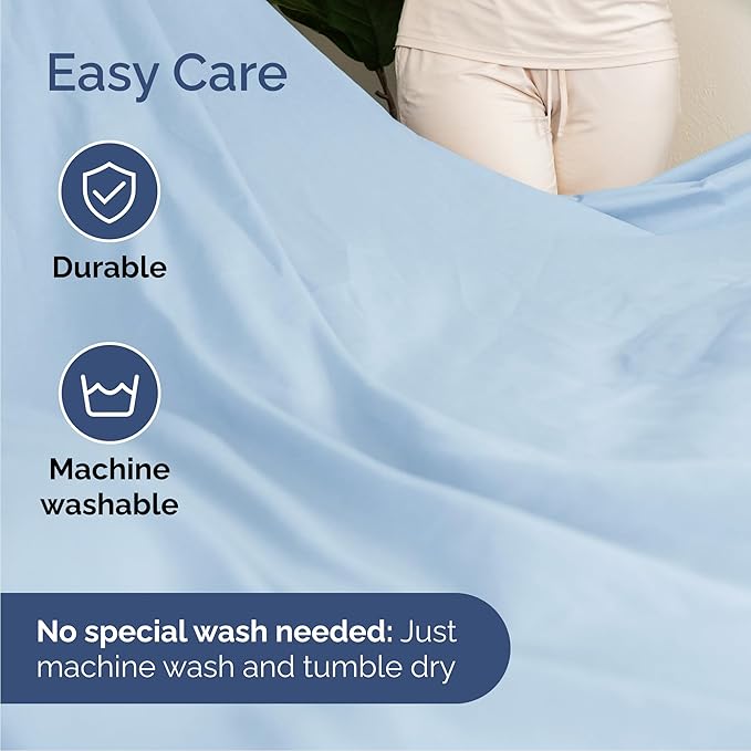 Cal King 6 Piece Sheet Set - Cooling and Breathable Bed Sheets - Hotel Luxury Bed Sheets for Women, Men, Kids and Teens - Deep Pockets - Easy Fit - Soft and Wrinkle Free - Cal King Light Blue Sheets