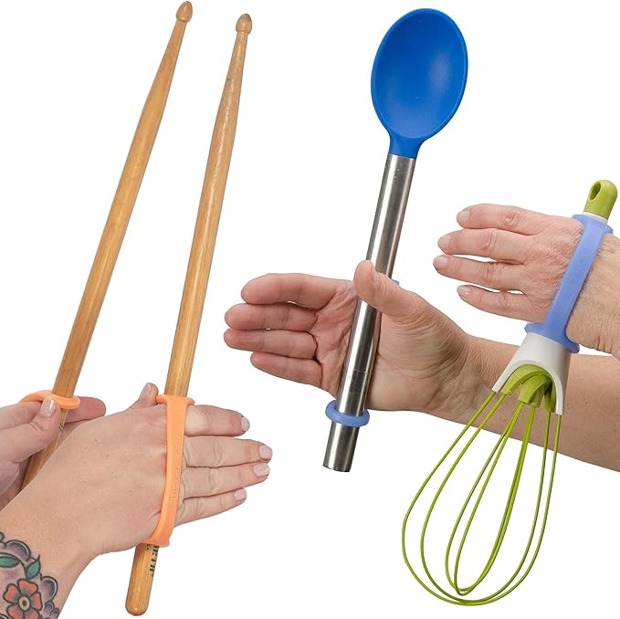EaZyHold Assistive Cuff for Weak Grip, Daily Living Aid, Silicone Adaptive Handle, Limited Hand Mobility, Limb Loss, Arthritis, Cerebral Palsy, Stroke (10 Pack)