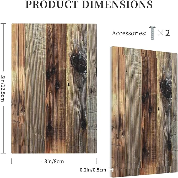 Barn Brown Wood Rustic Weathered Wood Print Light Switch Cover Plate 1 Gang No Device Blank Electrical Wall Plates Faceplate Decorative Switch Plate for Farmhouse Home Decor