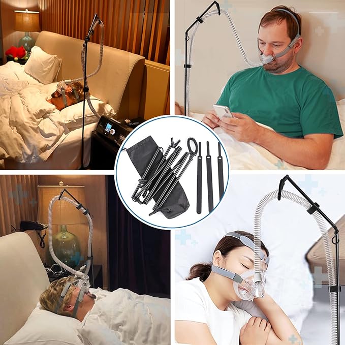 LONYEON CPAP Hose Holder - CPAP Hose Hanger for Bed Avoid Tangling and Prevent Blockage,Keeps The Air Hose Up and Away from Your Face and Arms to Make You Sleep Better,Black