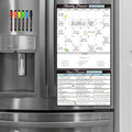 Magnetic Dry Erase Monthly Calendar Set - 15.5"x13" Monthly Calendar and 8.5"x13" Menu Board for Fridge - 6 Extra Fine Point Markers Included - Shipped Flat
